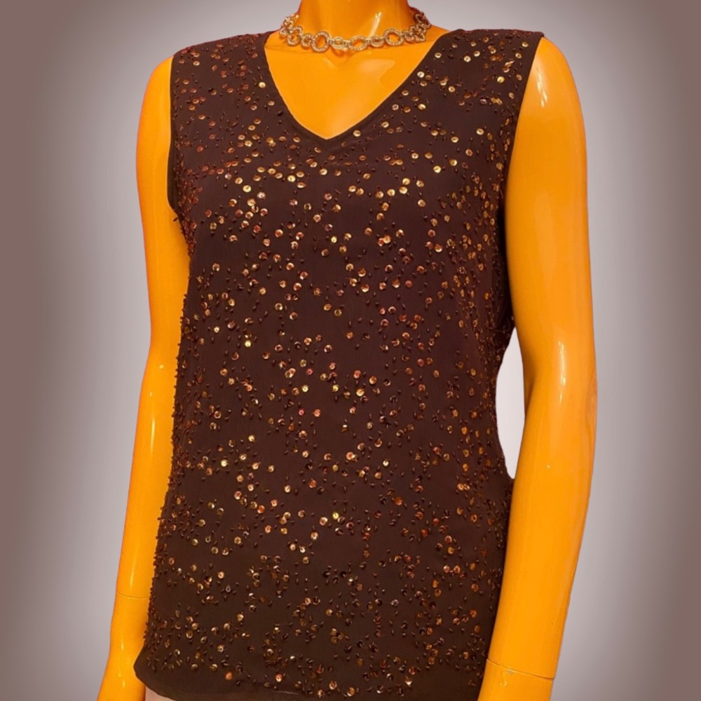 GIANFRANCO FERRE 90s Sequined Shell / Tank